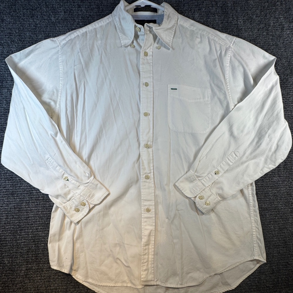 Tommy Hilfiger Golf Mens White Button Down Shirt Long Sleeve Size L